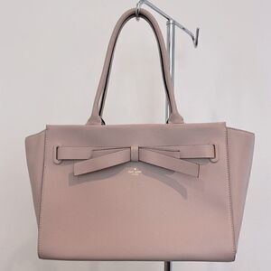 Kate Spade Mauve Pink Leather Satchel Handbag or Purse with Bow